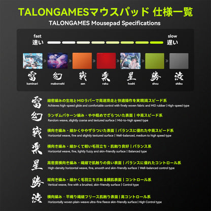 TALONGAMES 雷 Kaminari Series Gaming Mousepad