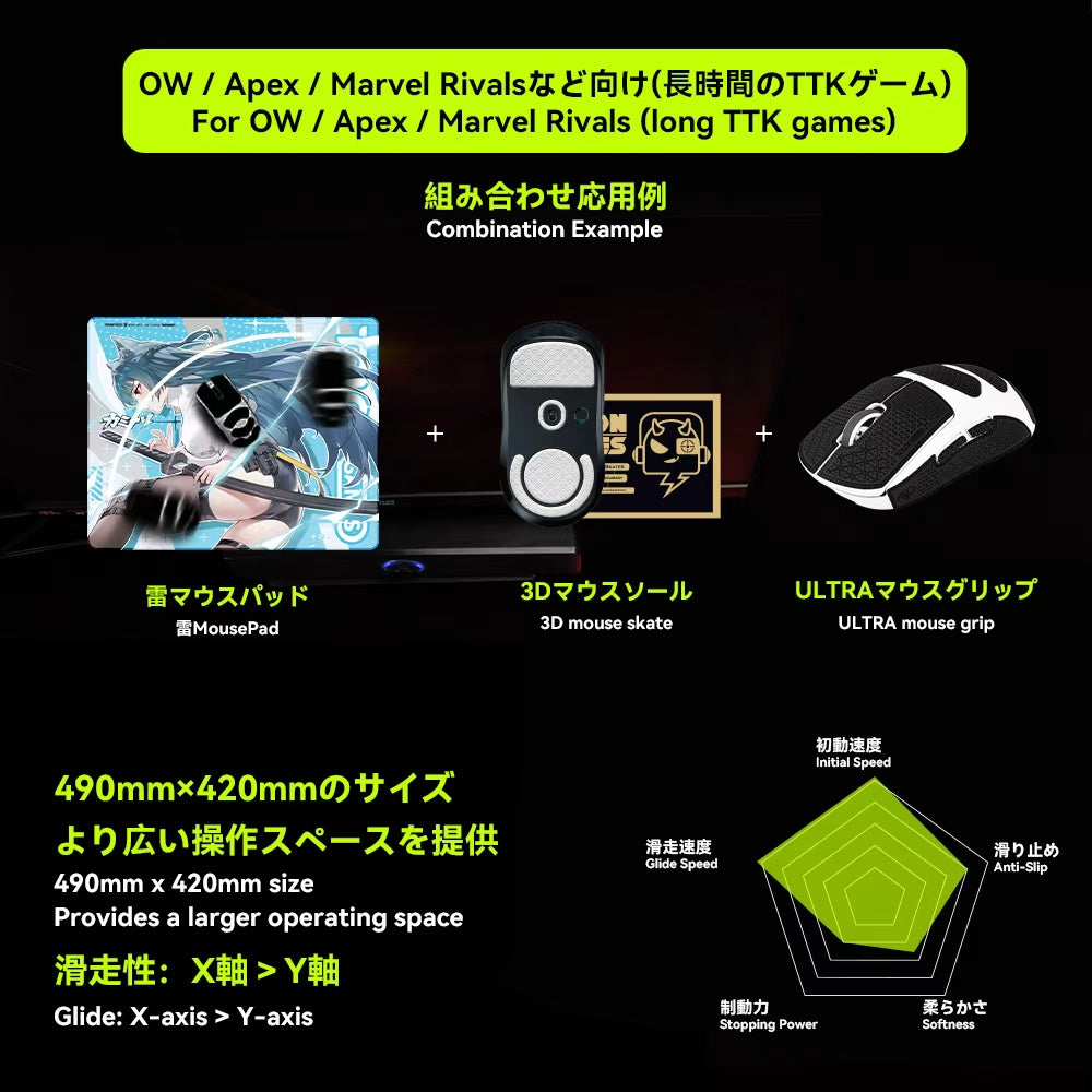 TALONGAMES 雷 Kaminari Series Gaming Mousepad