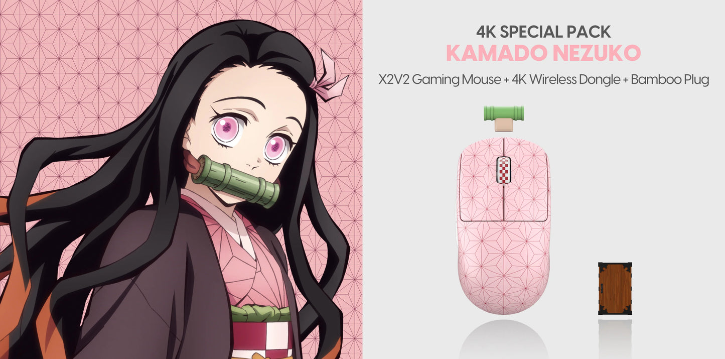 [Demon Slayer - 4K Special Pack] X2 v2 Mini Nezuko Gaming Mouse
