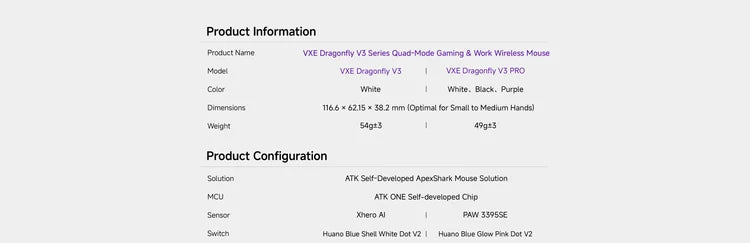 VXE Dragonfly V3 Series Mouse
